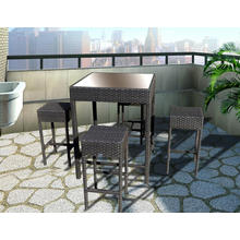 Outdoor Wicker High Dining Bar Table Set